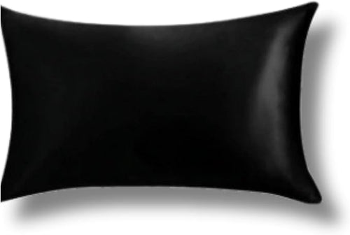 Knitsilk Husă de pernă din mătase naturală 100% de dud – Mătase 22 momme, grad 6A (Negru, mărimea Queen 75x50 c