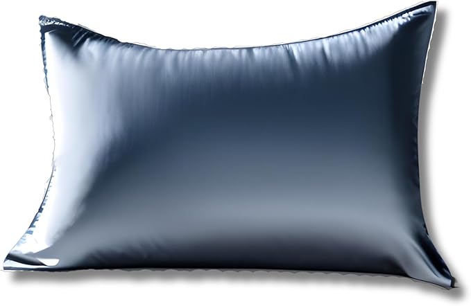 Knitsilk 100% Mulberry Silk Pillowcase – 22 Momme Grade 6A Silk (Silver, Queen Size 75x50 c