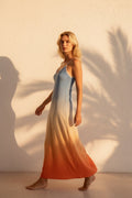 Andromeda Silk Dress in Sunset-0