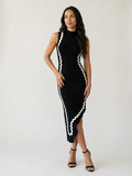 Pearl Halter Midi Dress-0