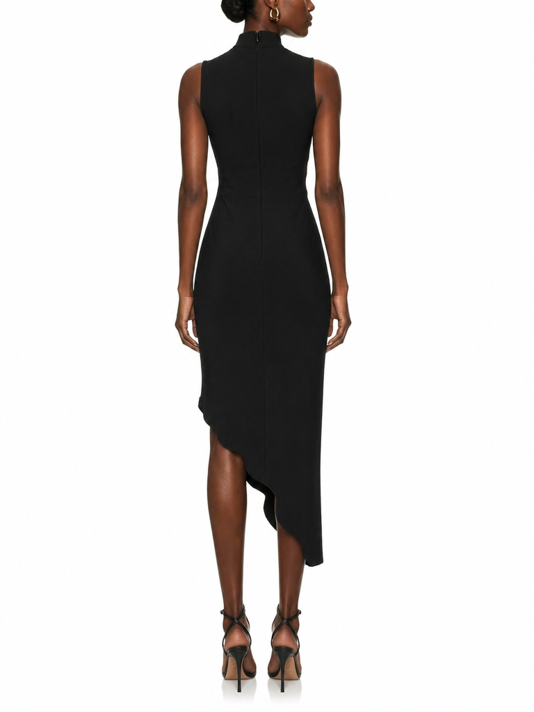 Pearl Halter Midi Dress-4