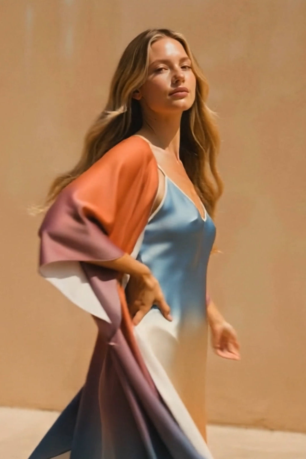 Electra Silk Kimono in Sunrise-1