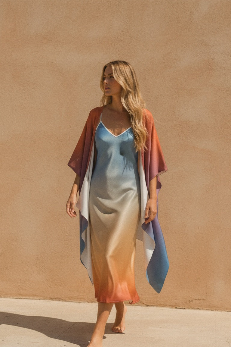 Electra Silk Kimono in Sunrise-0