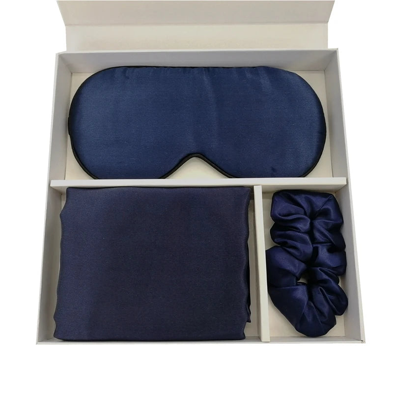 Față de Pernă 100% Organică din Mătase de Dud Față de Pernă din Mătase Logo Brodat în Cutie Cadou Set Fețe de Pernă din Mătase cu Logo pentru Păr și Piele