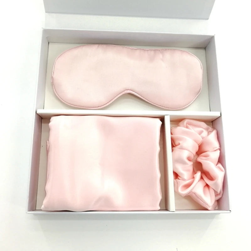 100% Organic Mulberry Silk Pillowcase Silk Pillow Cases Embroidery Logo in Gift Box Logo Silk Pillowcase Set for Hair and Skin