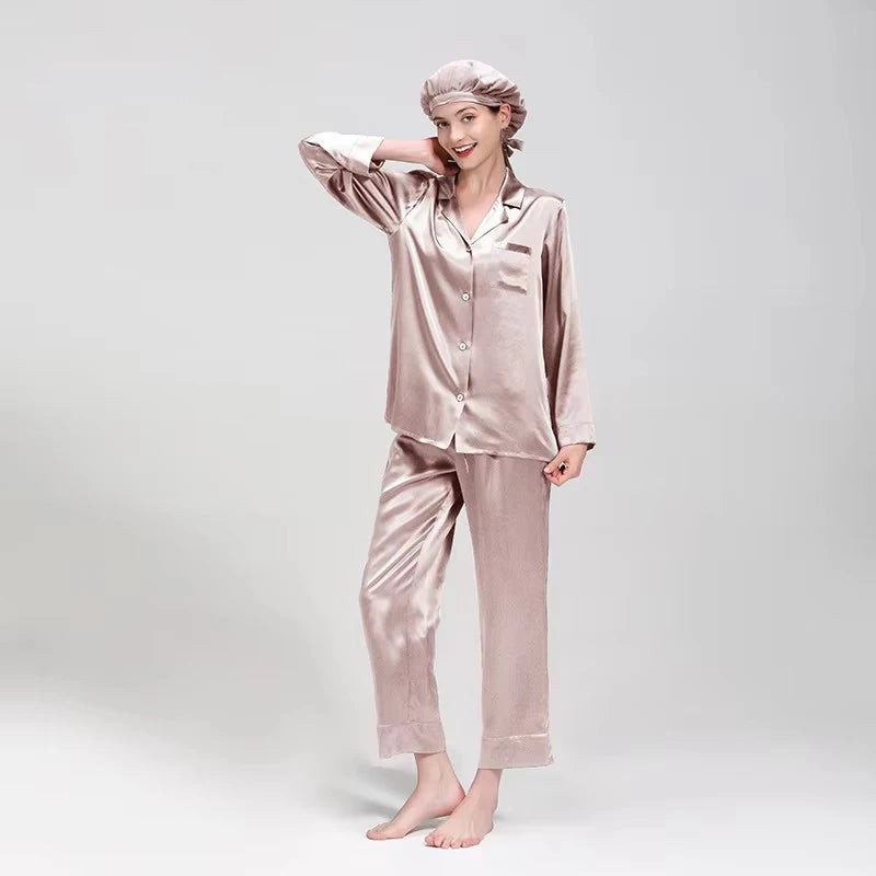 Pijama de damă din mătase 100%, 19MM 6A, 2 piese