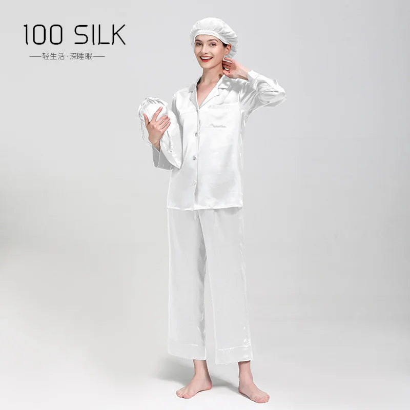 Pijama de damă din mătase 100%, 19MM 6A, 2 piese