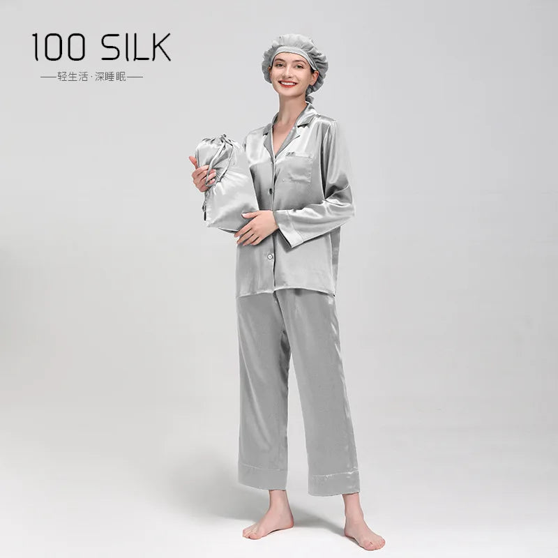Pijama de damă din mătase 100%, 19MM 6A, 2 piese