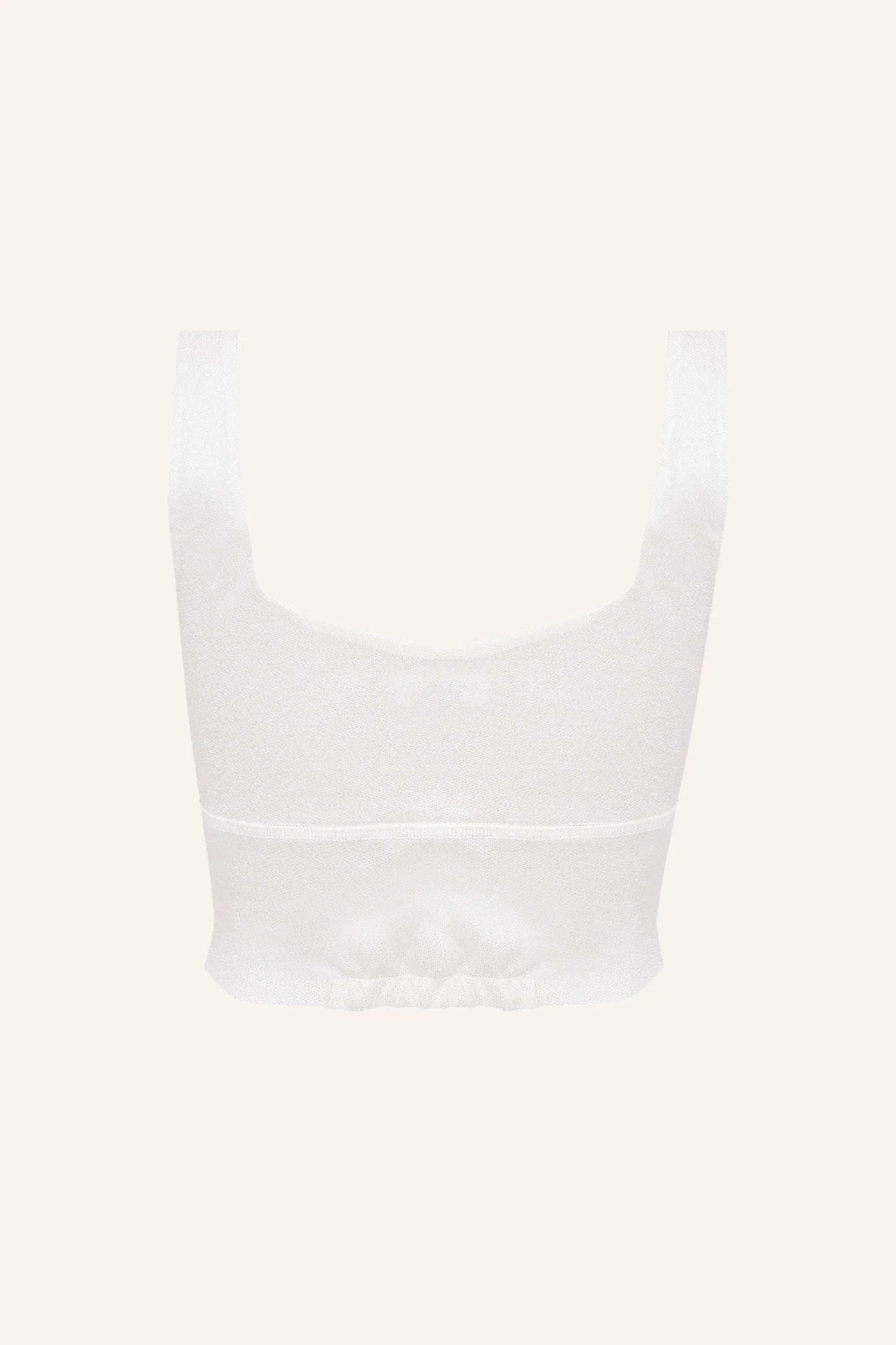 Women's Silk Sports Bra - White-2