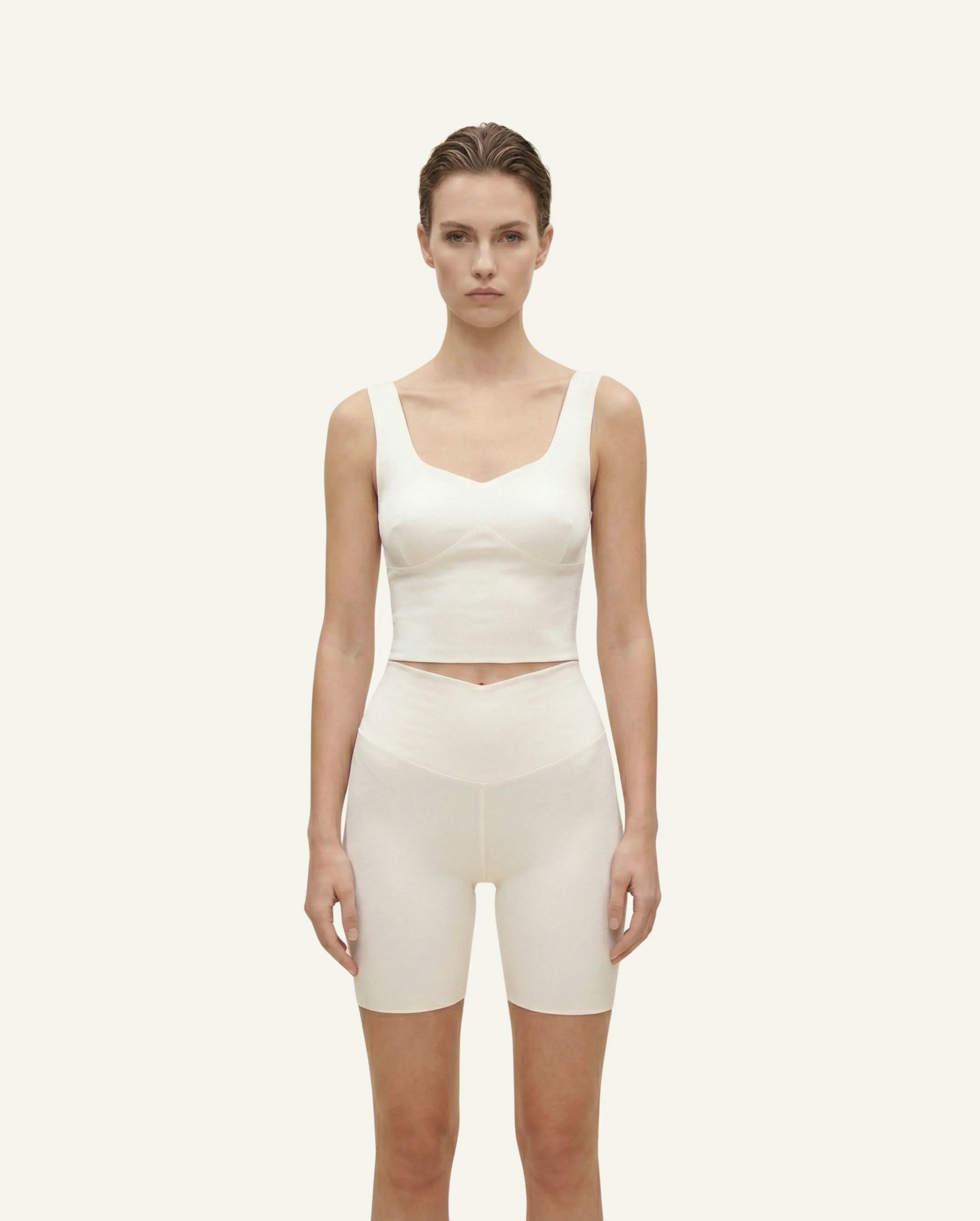 Women's Silk Sports Bra - White-1