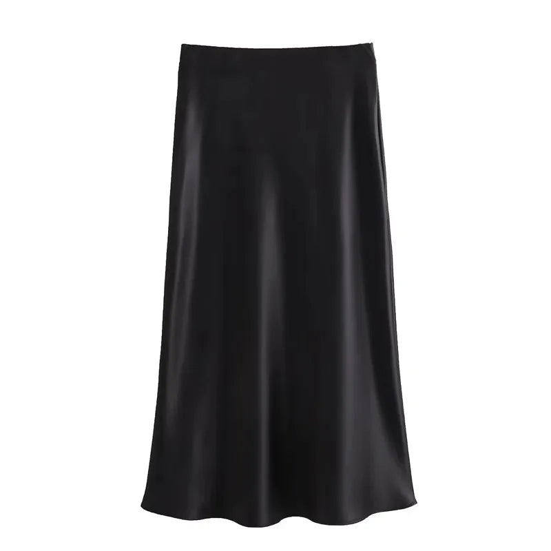 Refined Silk Midi Skirt-3