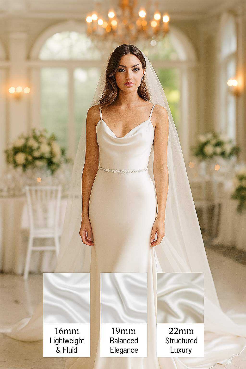 Knitsilk 100% Mulberry Silk Charmeuse Fabric – 22mm  44" Width – Pure Luxury Satin Weave - Off White-2.5 Mtr-4