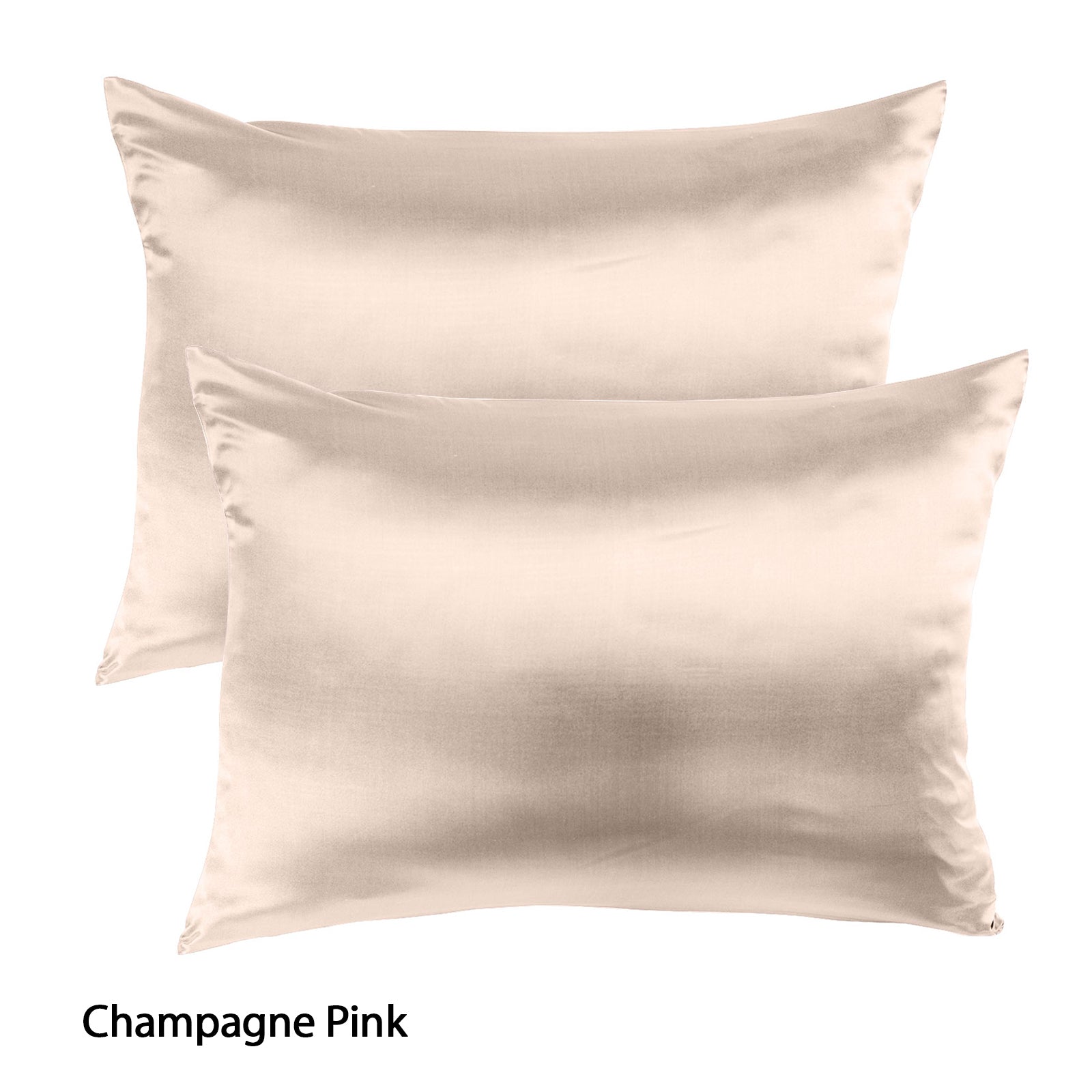 NNEDSZ Comfort Mulberry Soft Silk Hypoallergenic Pillowcase Twin Pack 51 x 76cm 51 x 76 cm Champagne Pink-0