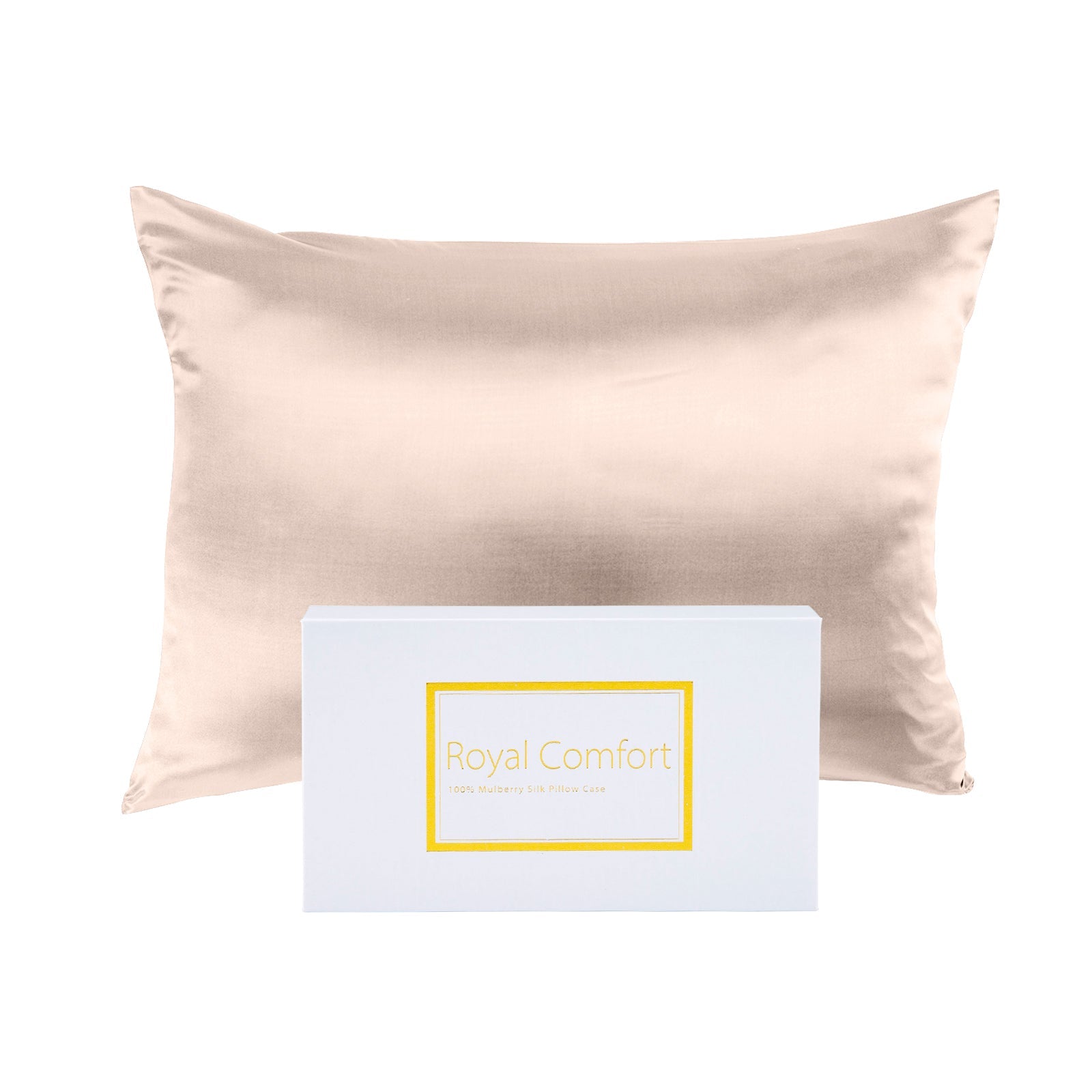 NNEDSZ Comfort Mulberry Soft Silk Hypoallergenic Pillowcase Twin Pack 51 x 76cm 51 x 76 cm Champagne Pink-1