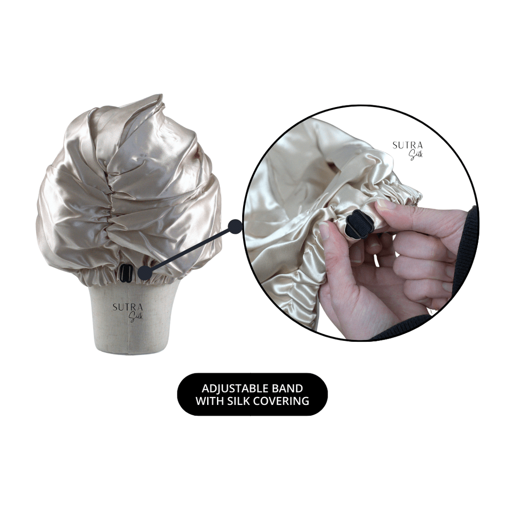 Double Sided Silk Bonnet with Adjustable Band