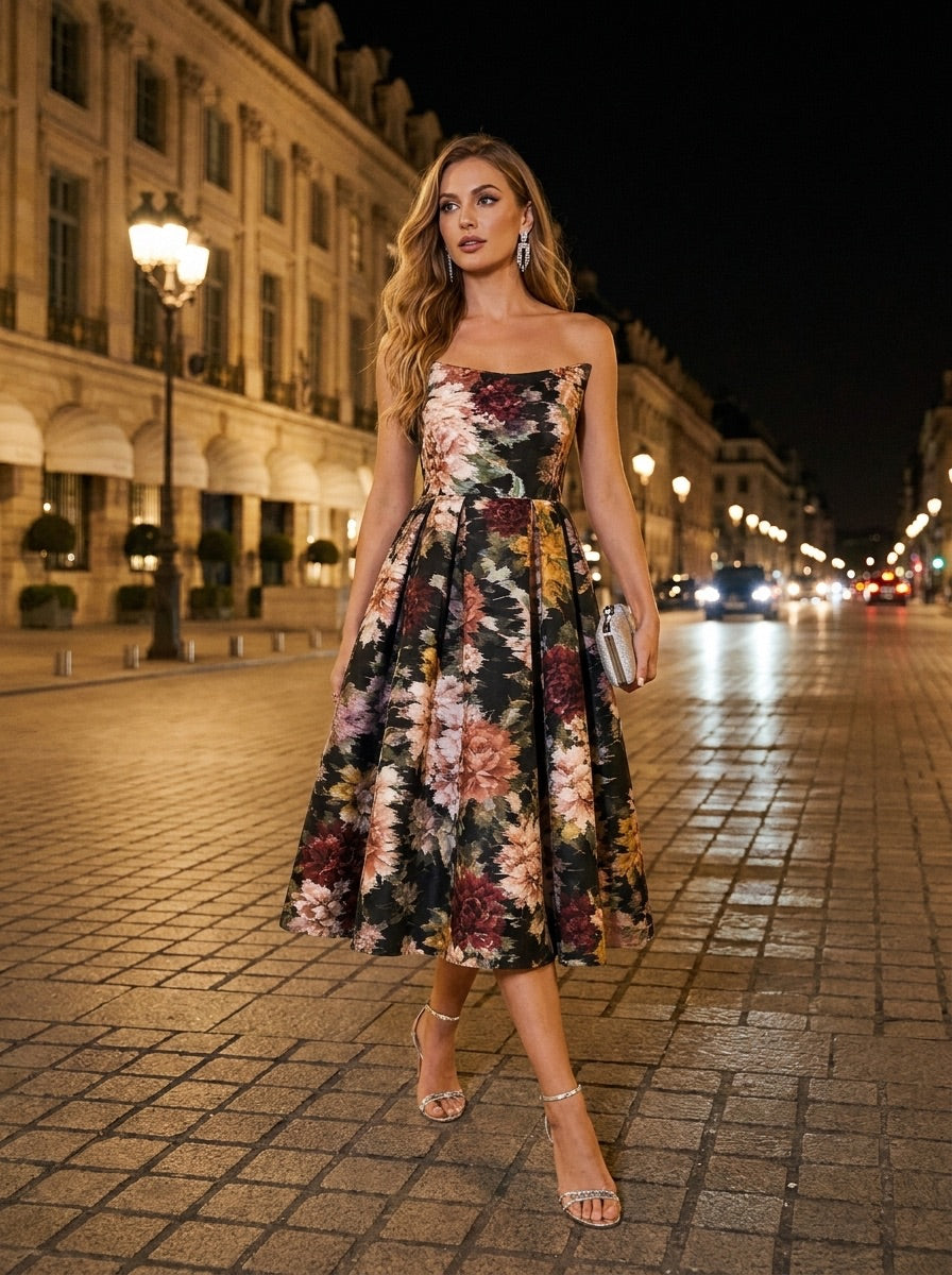 Golshifteh Floral Corset Midi Dress-1