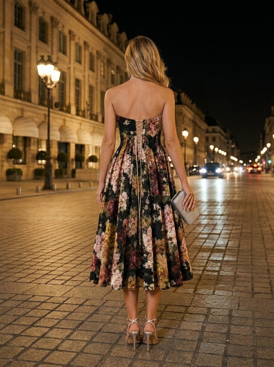 Golshifteh Floral Corset Midi Dress-3