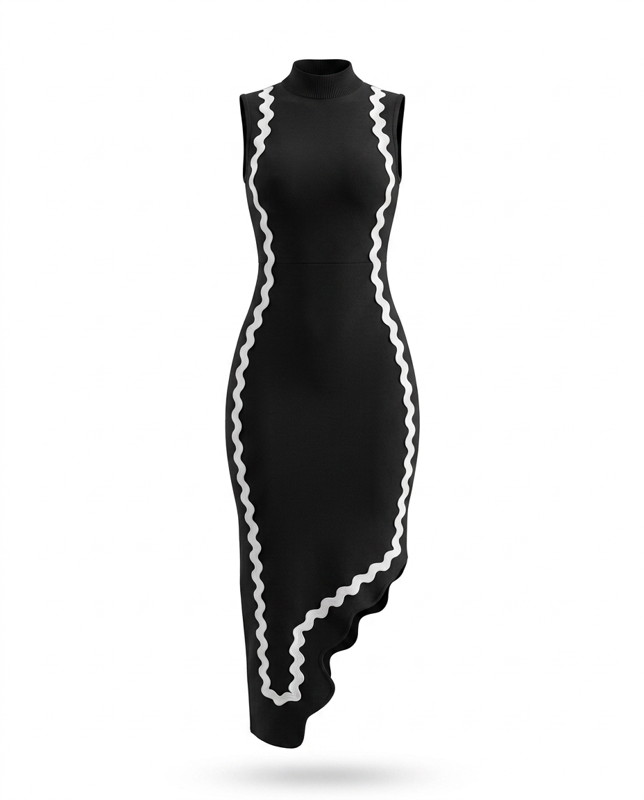 Pearl Halter Midi Dress-2