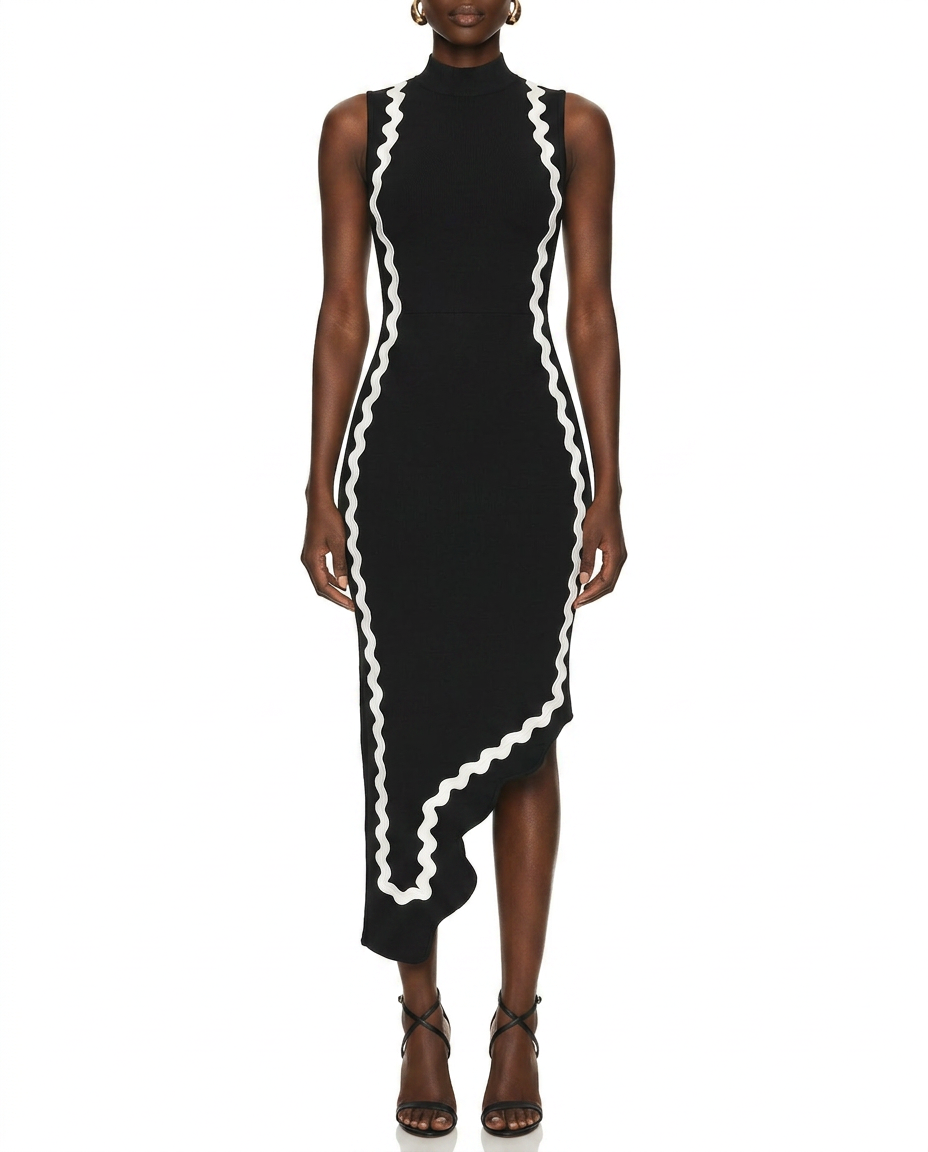 Pearl Halter Midi Dress-3