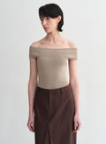 Mulberry silk blended one-shoulder strapless elegant multi-color knitted summer top T-shirt for women-5