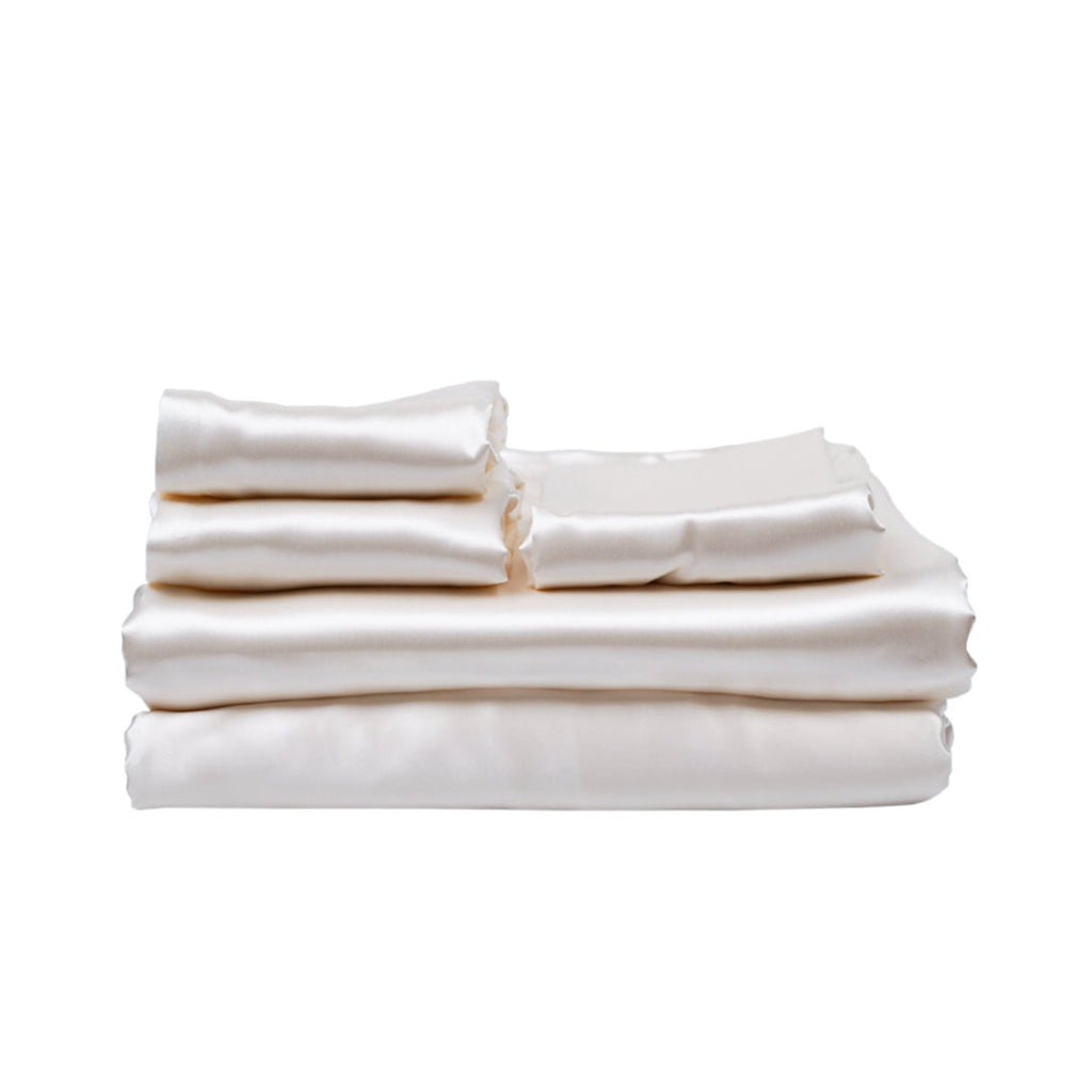 Queen 5 Piece Silk Bedding Set